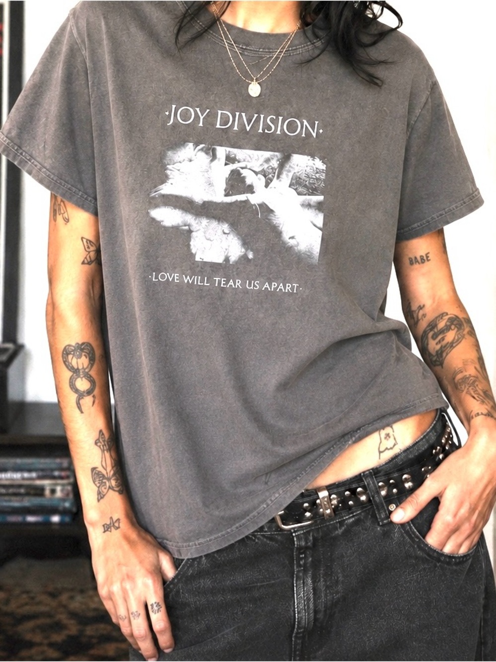 Joy Division 'Love Will Tear Us Apart' Graphic Tee - Gray- Size M/L